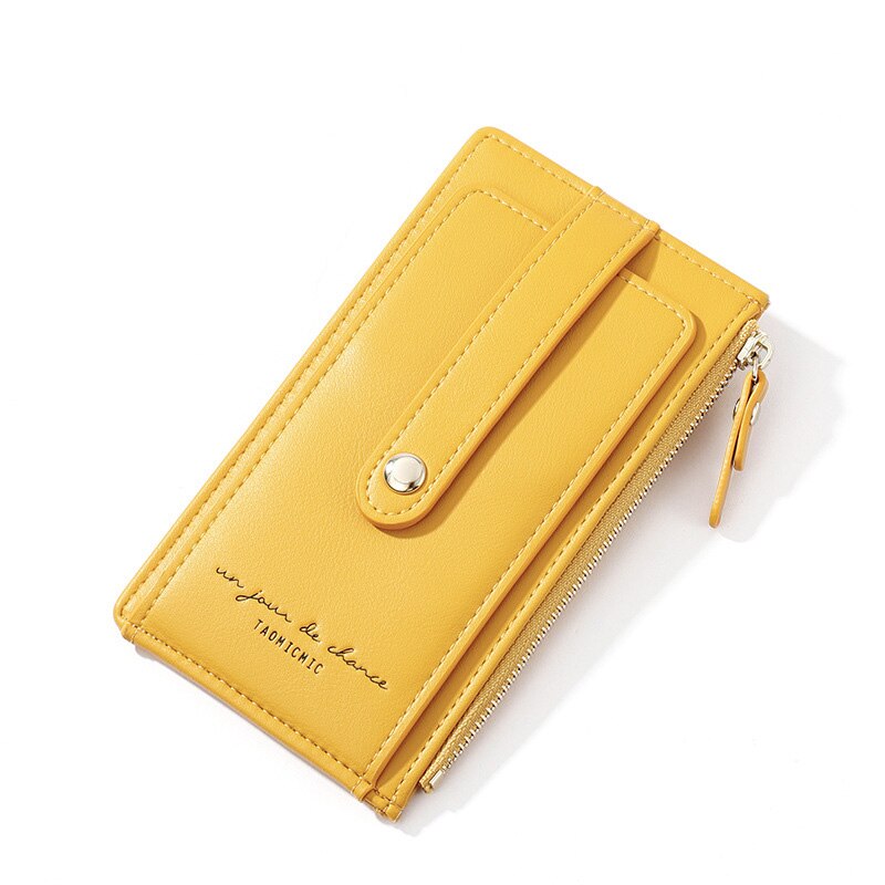 100% RFID Soft Leahter Wallet Women Many Card Holder Female Purses Theftproof Credit Card Wallet Ladies Zipper Coin Pocket: Yellow