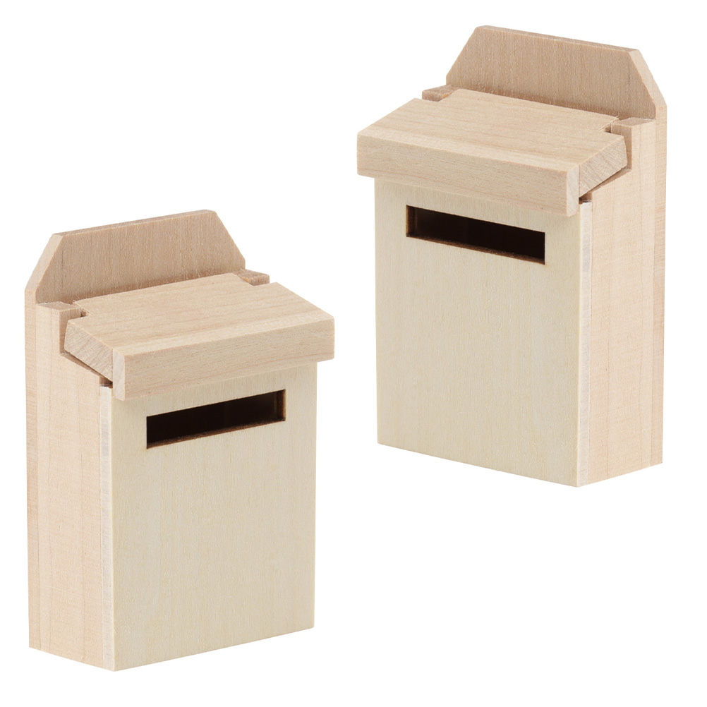 2pcs Mini House Mailbox Decorative Mailbox Model Doll House Decorations