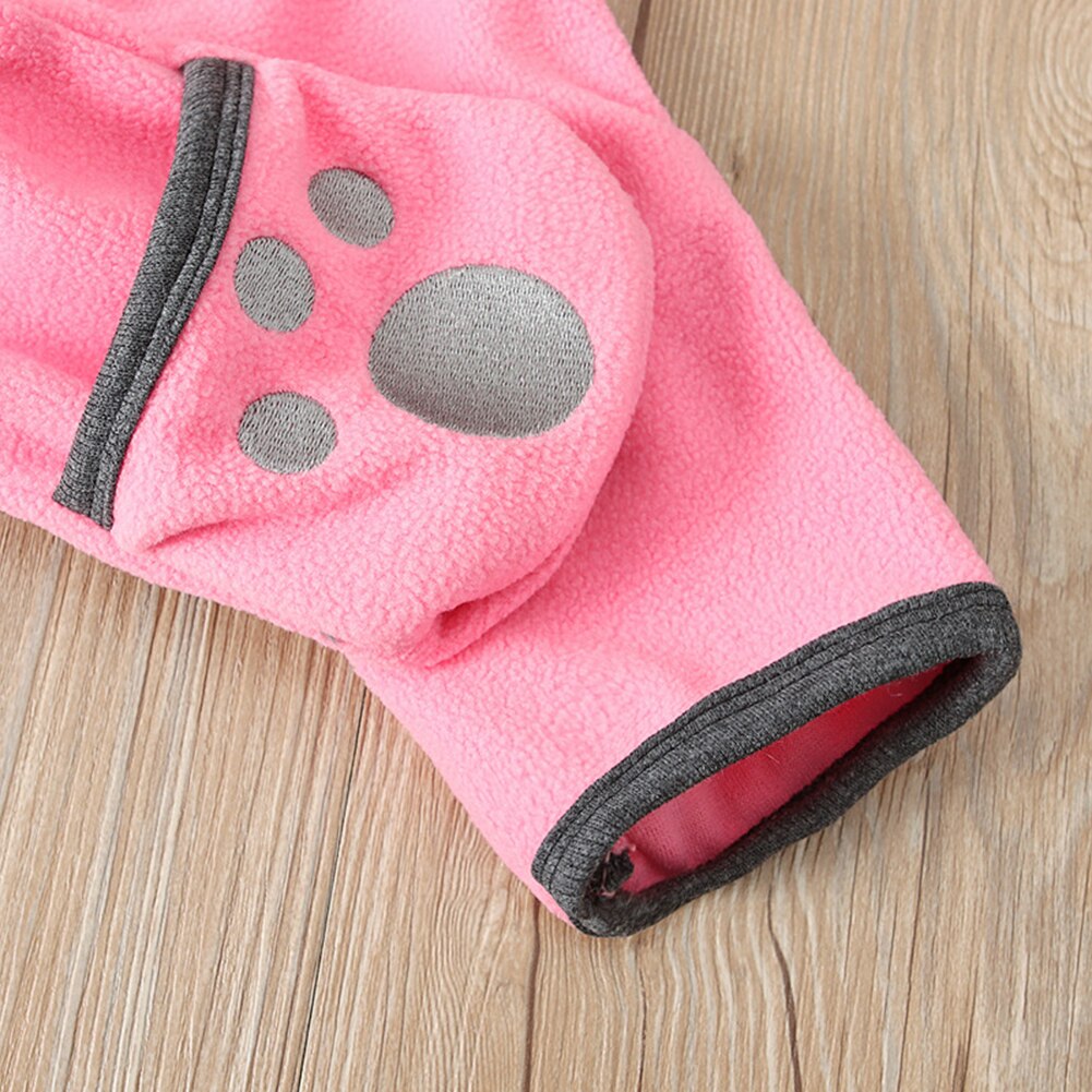 Mode Jongens Meisjes Hooded Rompertjes Winter Baby Warm Thicken Lange Mouwen Schuine Rits Cartoon Beer Hooded Jumpsuit Outfits