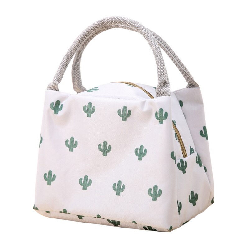 Cactus Portable Insulated Oxford Lunch Bag Thermal Food Picnic Lunch Bag For Women Kids Functional Pattern Cooler Lunch Box: C