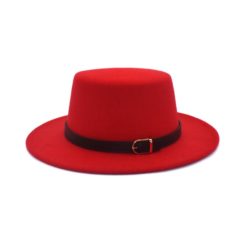 FUODRAO sombrero Fedora las mujeres Otoño Invierno ancho Vintage Ala sentía bombín de lana sombreros hombre Jazz sombrero negro sombrero rojo P25