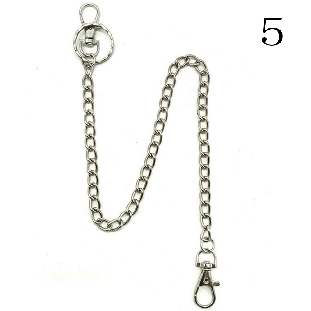 Guld silver bälte kedja lång metall nyckelring rock byxor hipster för byxa jeans nyckelring unisex hip hop smycken tillbehör: 5