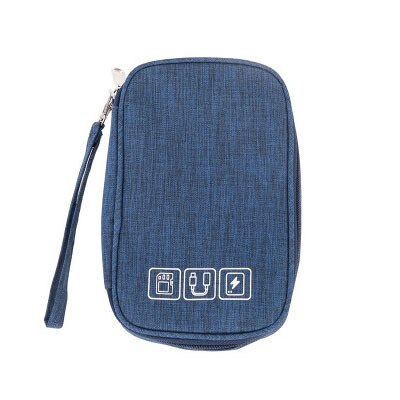 Charger Cable Travel Accessories Digital Bag Shockproof Electronic Power Bank Gadgets Pouch Organizer Earphone USB Storage Bag: Deep Blue