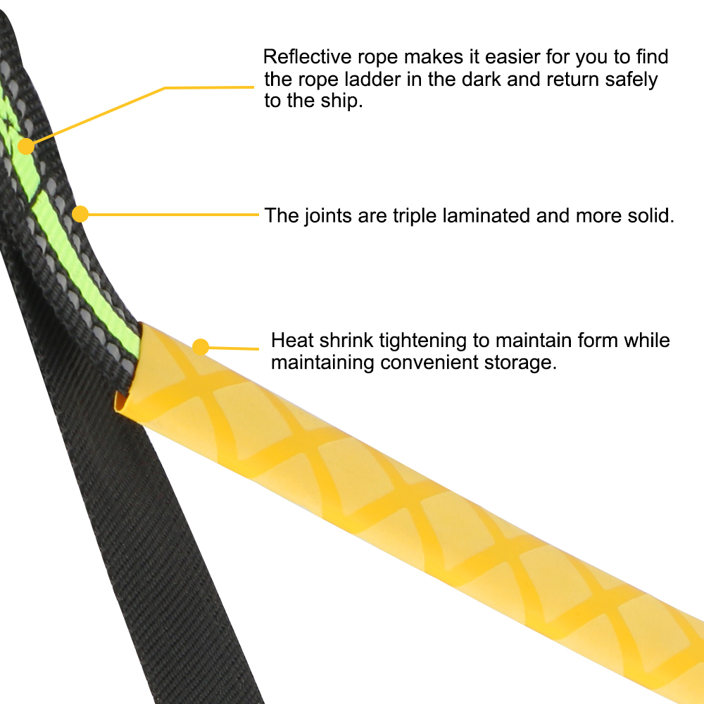 Launching Ladder Boat Folding Ladder Portable Yacht Boat Side Hanging Ladder 3/4/5 Step Boat Rope Ladder Boarding Soft Ladder