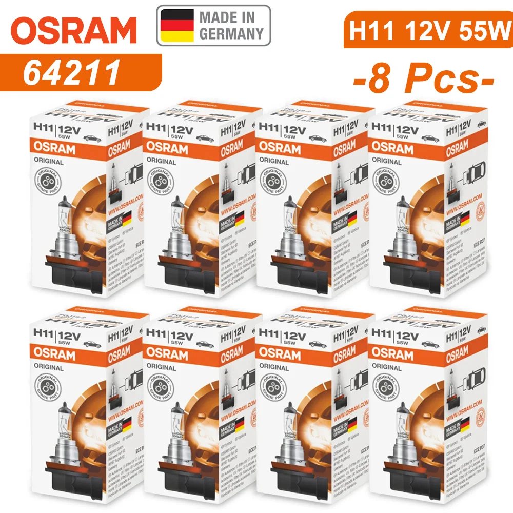 OSRAM Original H11 12V 55W 64211 PGJ19-2 ligne voiture halogène phare Auto ampoule 3200K lampe Standard OEM fabriqué en allemagne: green