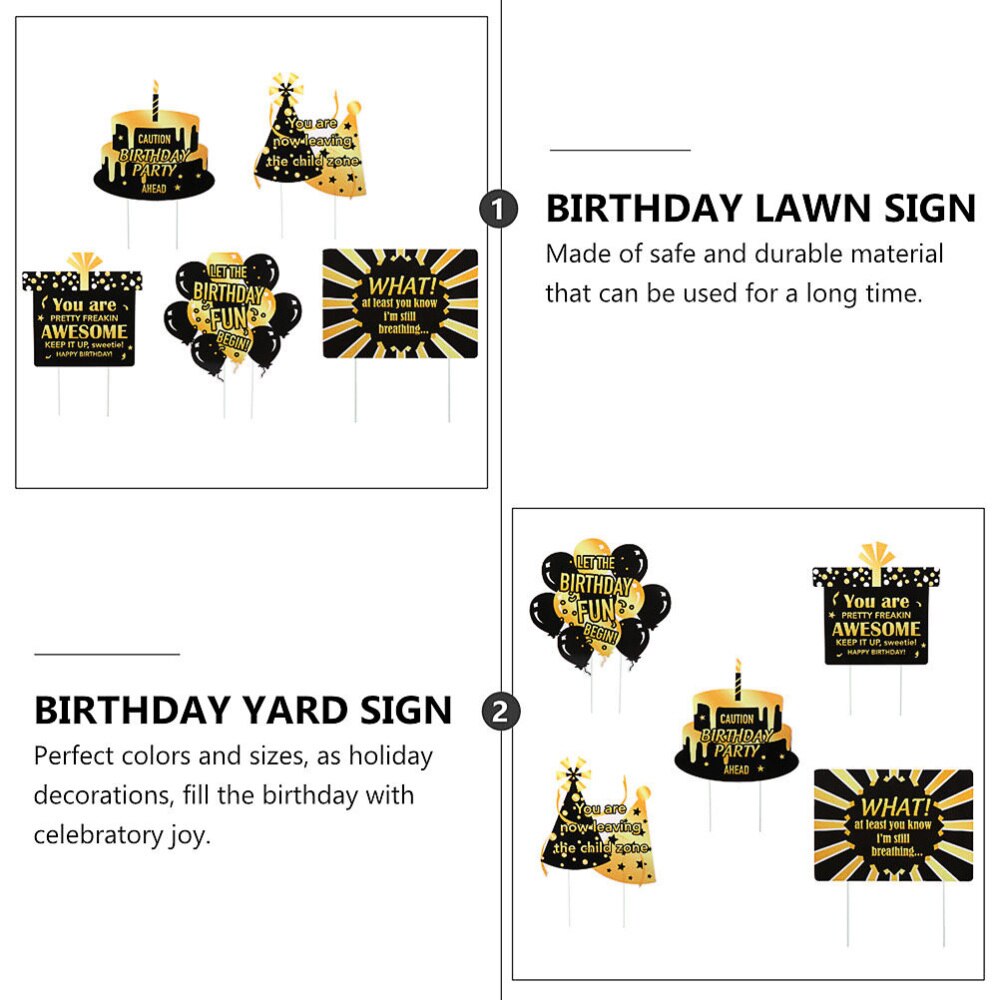 5Pcs Birthday Outdoor Sign Birthday Sign Birthday Lawn Sign Outdoor Signs Party Yard Sign for Garden Party