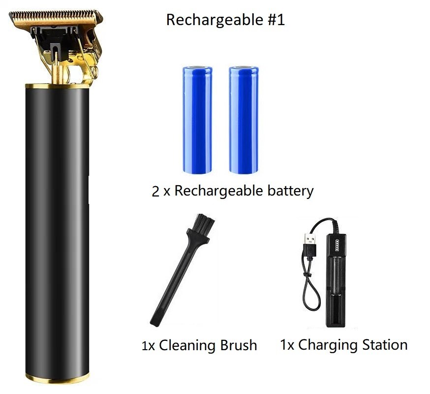 100-240V Pro Hair Clipper Rechargeable Beard Trimmer for Men Kids Barber Hair Cutting Machine Razor Cordless 0mm T-blade Cutter: Option C