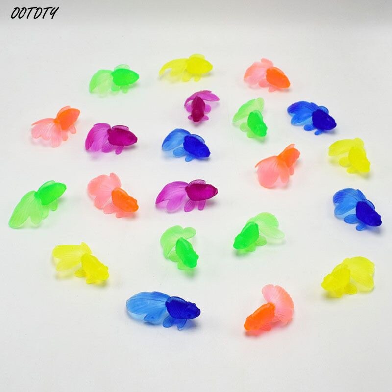 50Pcs/bag Kids Toy PVC Plastic Simulation Small Goldfish Lifelike Gold Fish Model for Children Bath Water Beach Toys