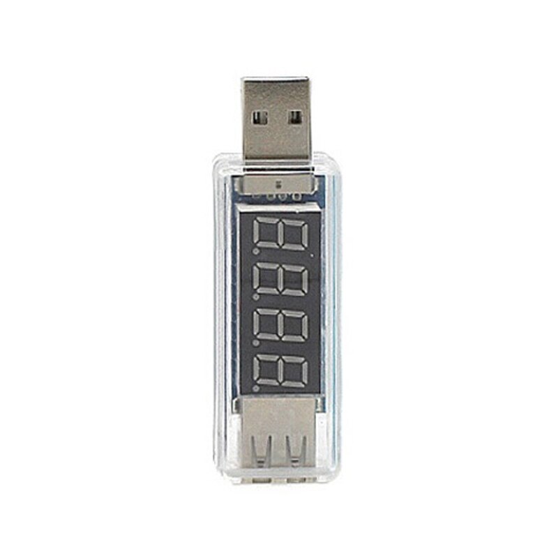 USB Voltmeter Ammeter Electronics Digital USB Mobile Charging Tester Meter Mini: Transparent straight
