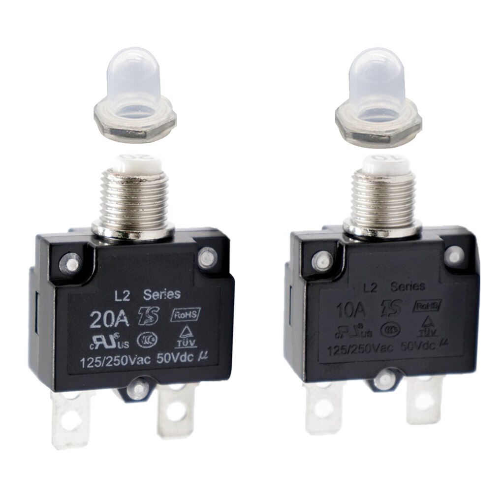 2X 125/250V 20A/10A Circuit Breaker Overload Protect Switch Fuse Resettable