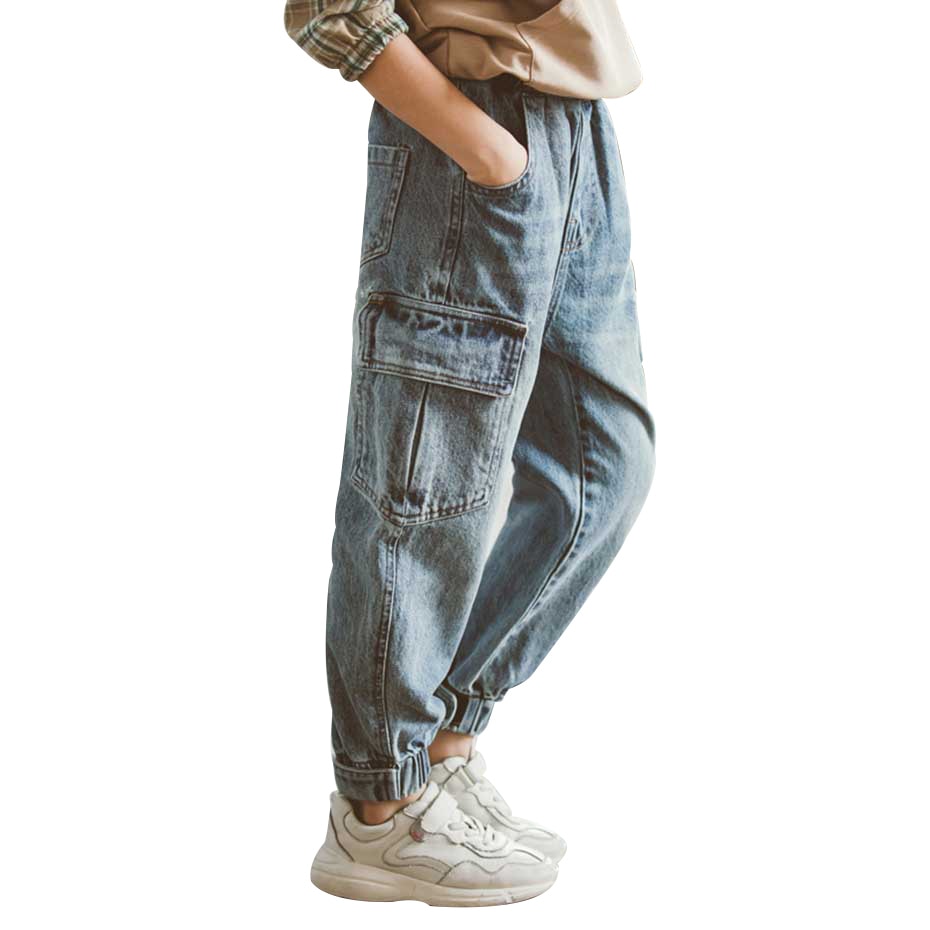 Kids Jeans Boy Cargo Pants Boys Jeans Velcro Jeans For Boys Spring Autumn Casual Jeans Clothes For Boys 6 8 10 12 14