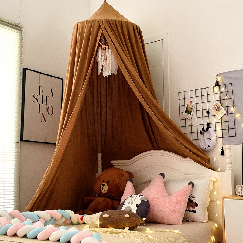 Baby Crib Canopy Bed Tent Hing Koepel Klamboe Baby Bed Baby Girl Room Decor Kids Bed Luifel Tent: Caffee