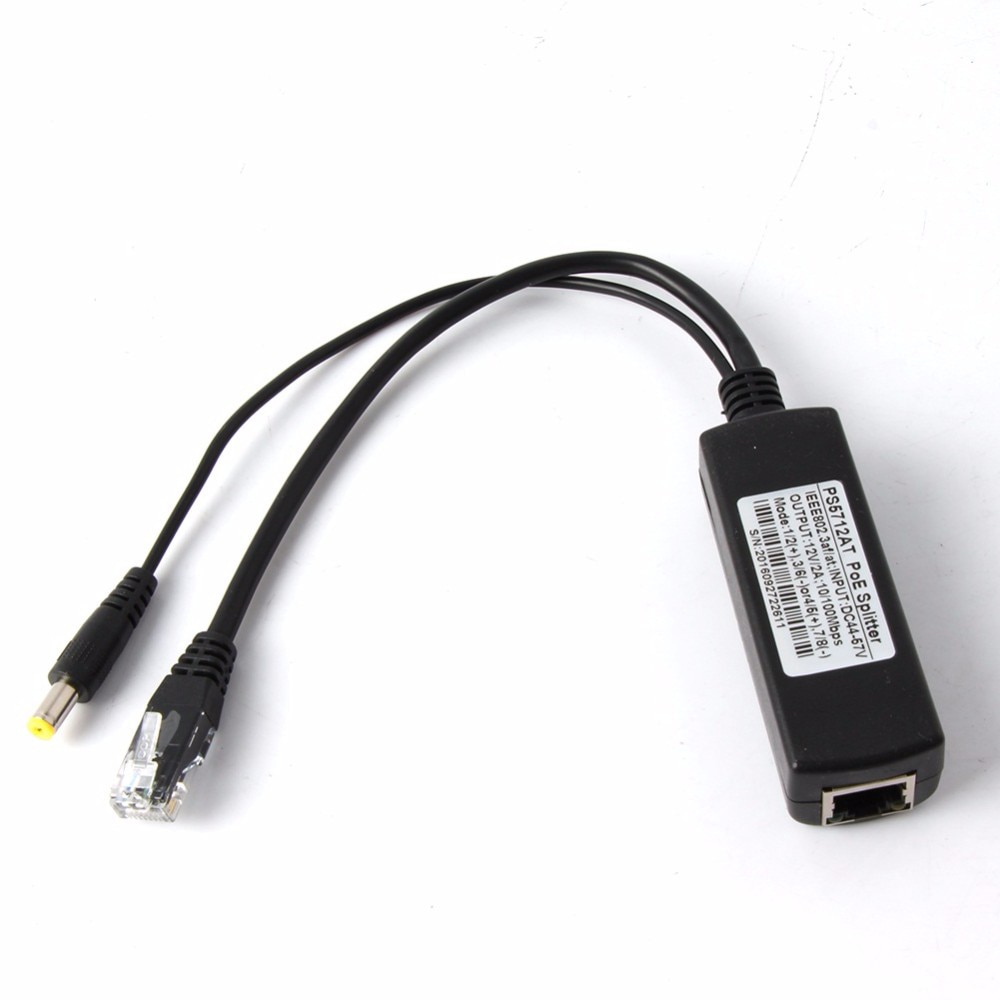 10/100M Poe Splitter Met Ieee 802.3af/Bij Standaard & 12V 2A Output & 42.5-57V 0.65A 30W Input Power Over ethernet Voor Ip Camera
