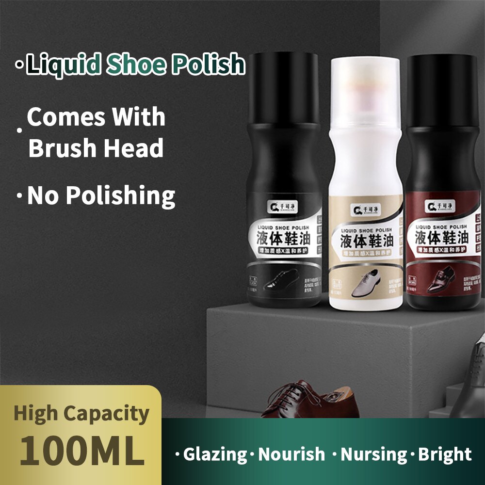 Leather Shoes Clening Liquid Shoe Polish Leather Maintenance Oil Polisher Cleaning Tool for Shoe Refurbished Changing Care Agent