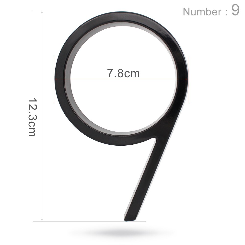 5" Floating House Number Metal Modern Home Number Garden Door Mailbox Decor Letter with Nail Kit Coated Black Visibility Signage: Number 9