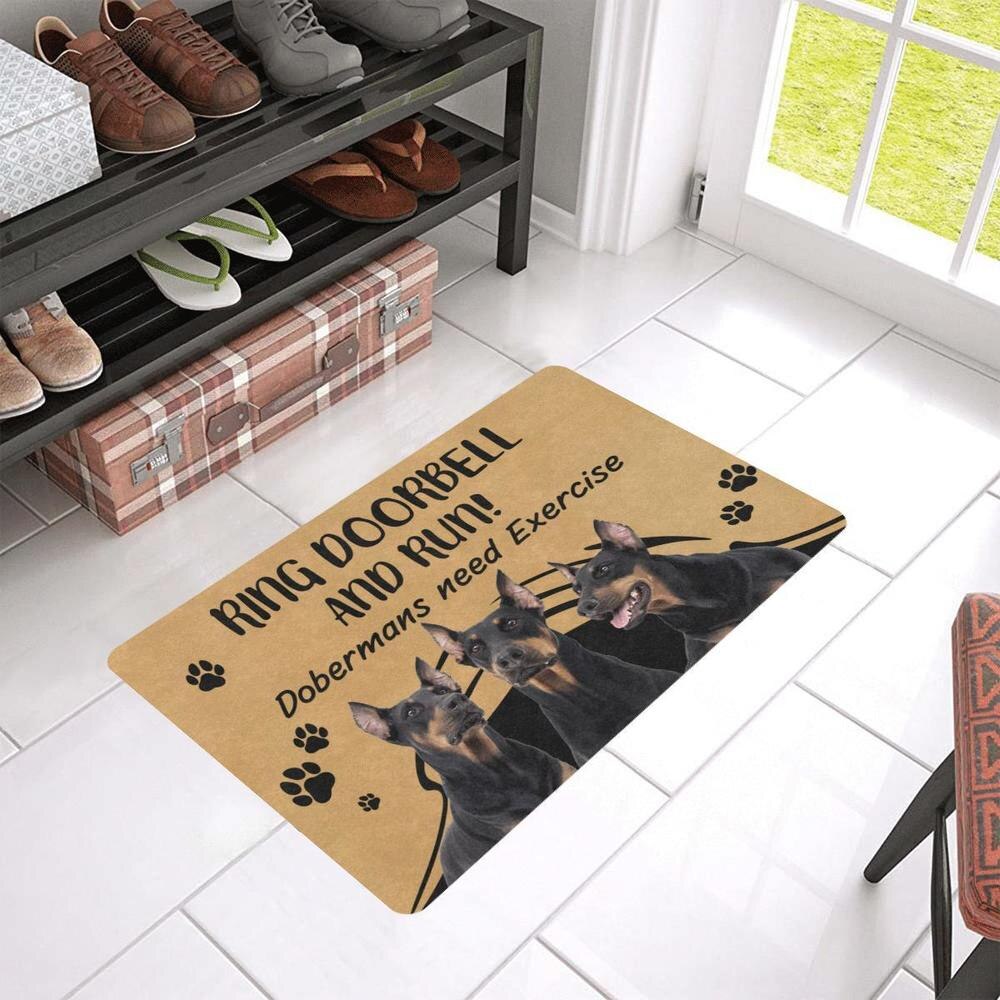 CLOOCL The Humans Just Live Here Wius Siberian Husky Doormat Decor Non-Slip Doormat Absorbent Carpet Bedroom Porch Welcome Mat