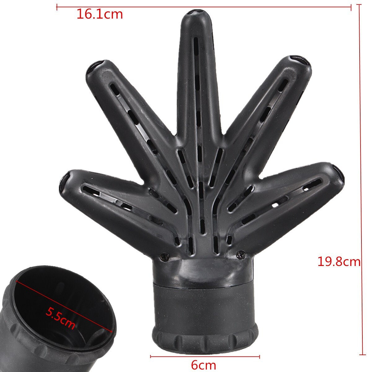 Plastic Black Hand Shape Hair Dryer Diffuser Curly Hair Tool Hairdressing Salon Barber Hairstyling Accessory