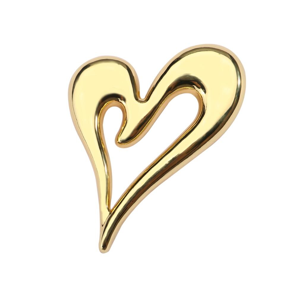 AENSOA Hollow Heart Pins Brooches for Men Women Unisex Brooch Pins Wedding Jewelry Brooch Christmas Year: Gold Color