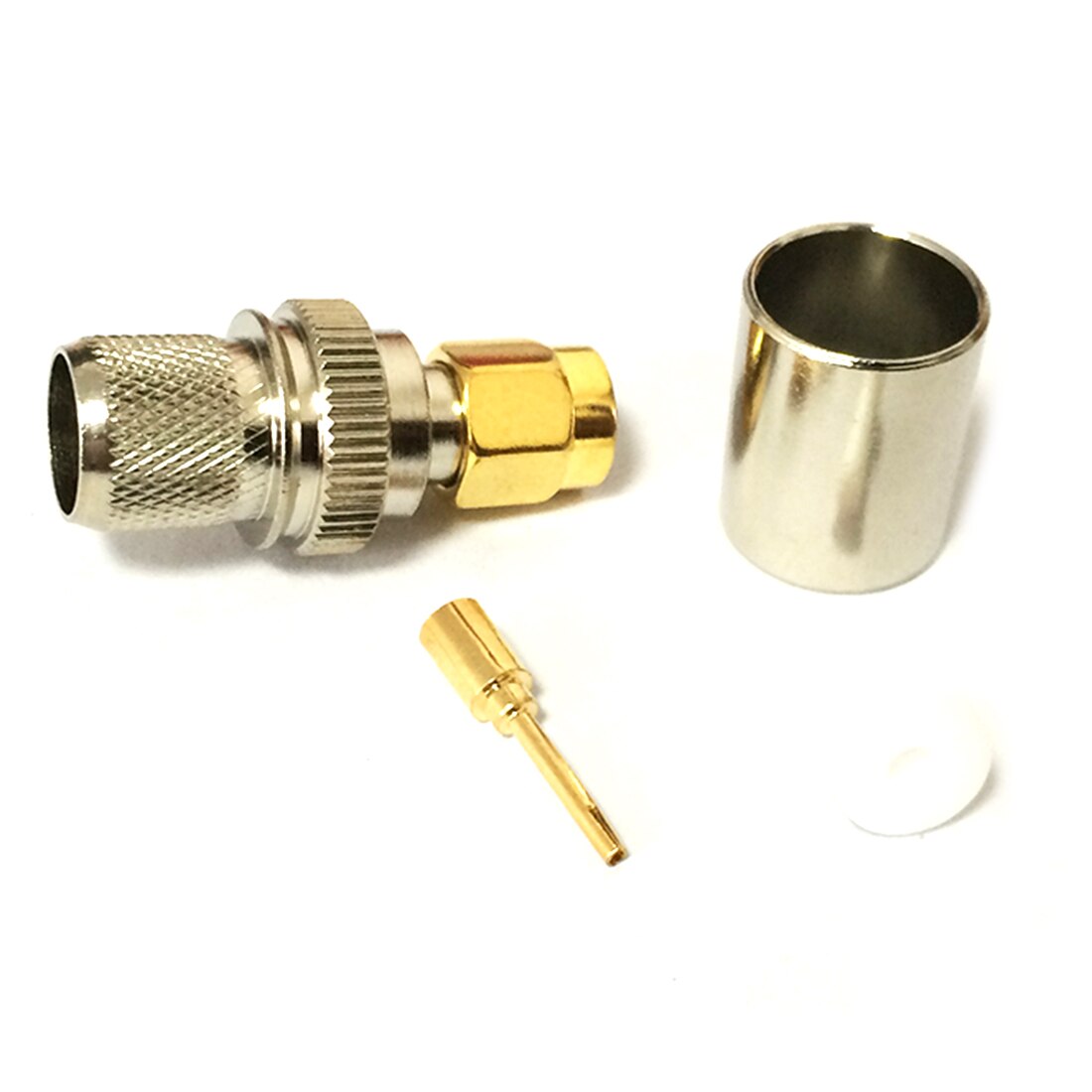 1pc RP-SMA Male Plug RF Coax Modem Convertor Connector Crimp RG8,RG213,LMR400 Straight Nickelplated