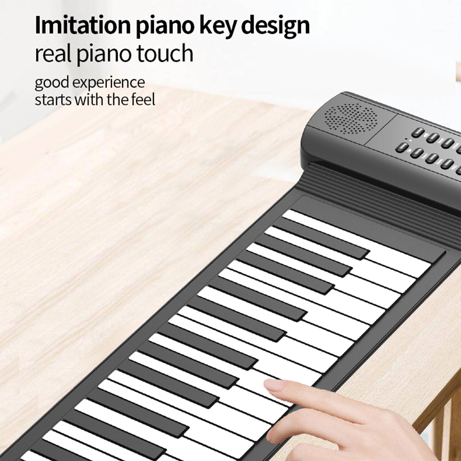 Konix Folding 61 Key Piano Music Instruments Electronic Keyboard Electric Digital Roll Up Piano Music Instruments Foldable