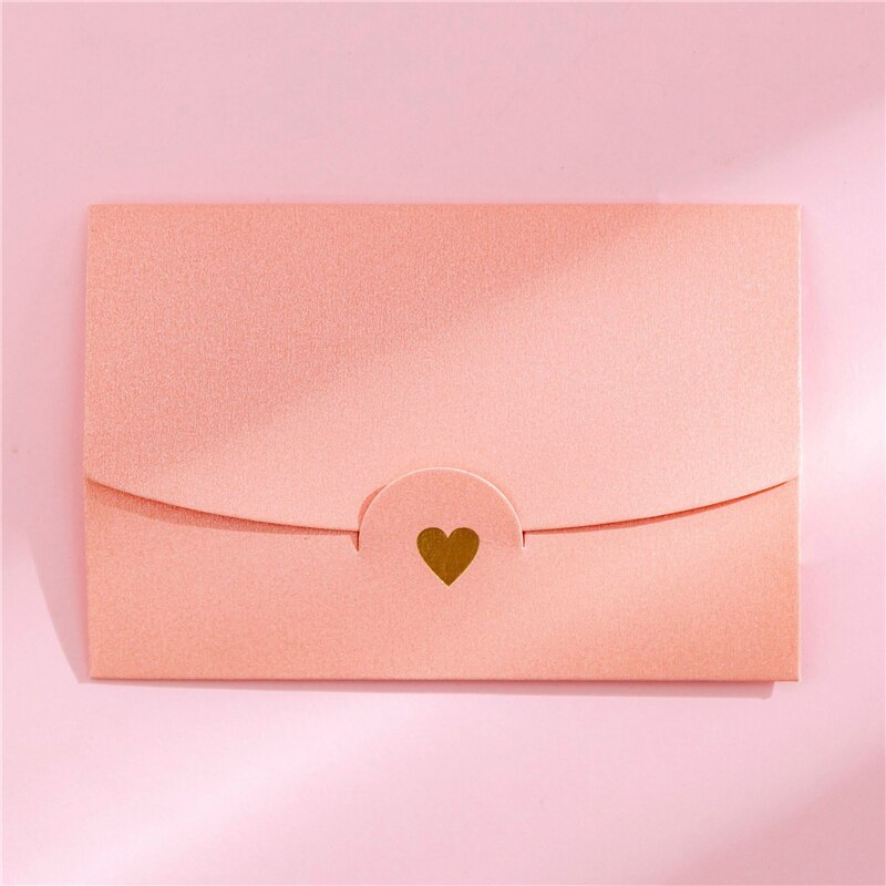 10 pieces/lot Small Greeting Card Name Card Envelope Stamping Love Pearlescent Paper Mini Envelopes Color small envelope: 9