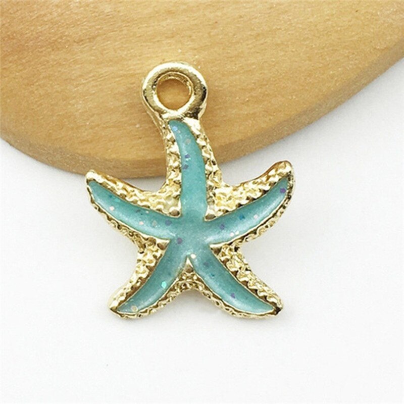 13PCS Conch Seashell Charms Pretty Conch Shell Pendants Starfish Bracelet Necklace Handmade Craft Accessories DIY Ocean Jewelry