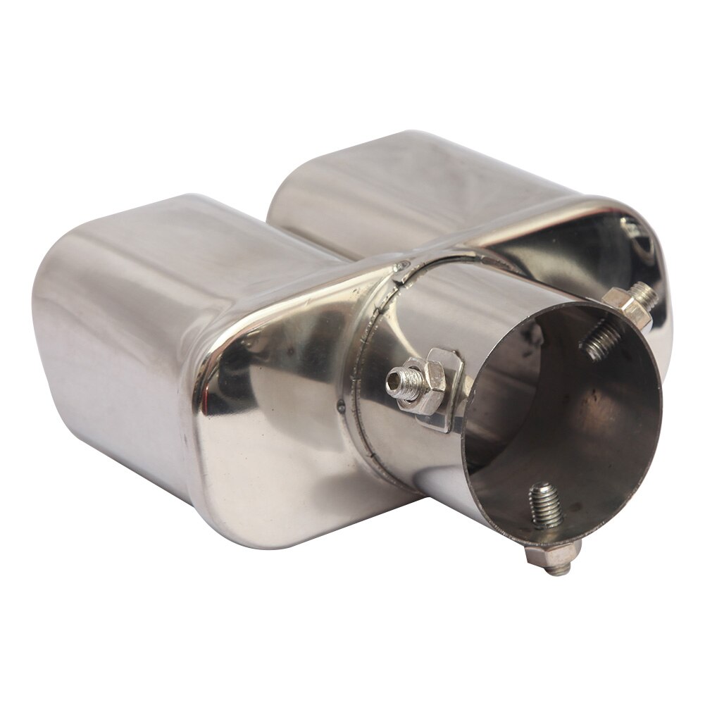 Car Exhaust Pipe Muffler Tail Pipe Outlet Nozzle End Universal Stainless Steel Square End One Change Two Double Out ID 63MM
