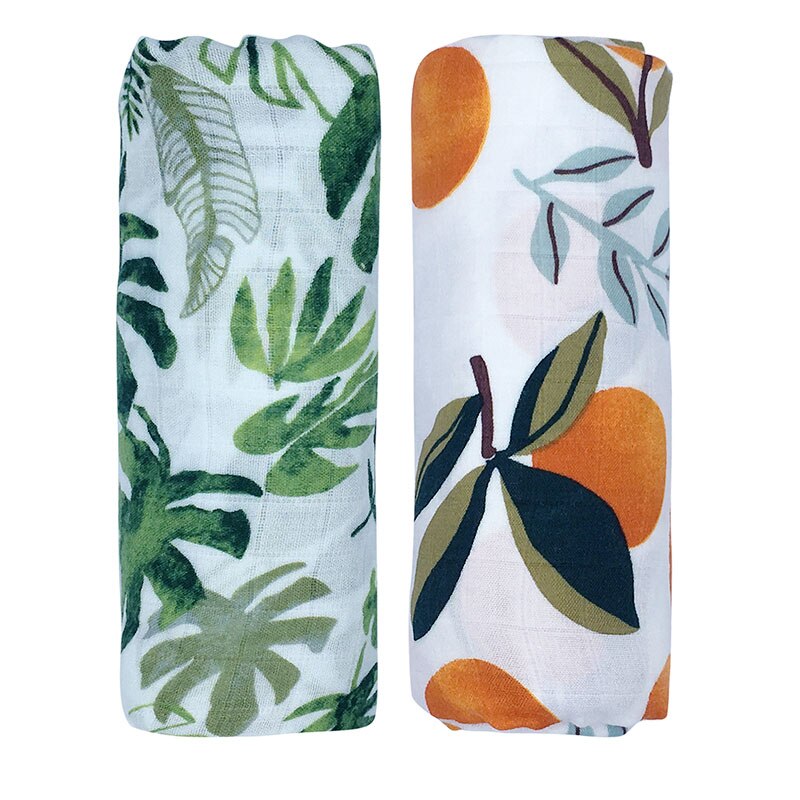 Bambu bomull mjuk baby swaddle muslin wrap spädbarn baby sängkläder: 2 st grupp