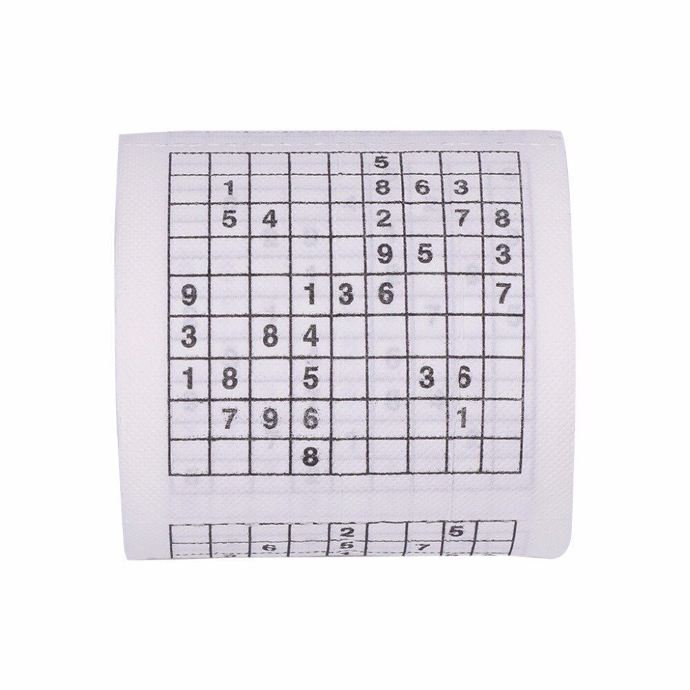 Durable Sudoku Su Printed Tissue Paper Toilet Roll Paper Good Puzzle Game Health Sanitary Paper Toilet Tissue