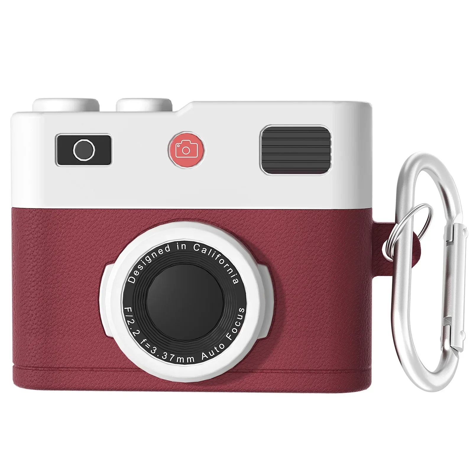 2024 nueva funda Retro para auriculares con cámara para Apple Airpods 3 2 1 Pro funda protectora de silicona suave para auriculares AirPods 4 generación: 3XS / Rojo