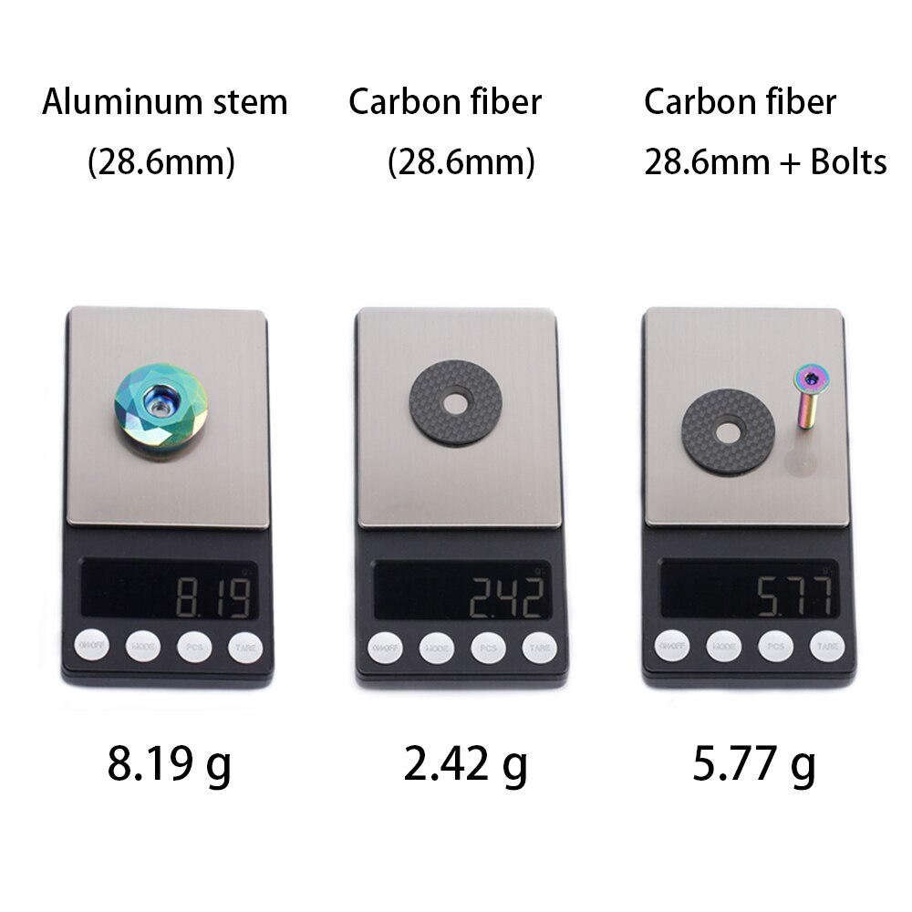 Risico Alle Carbon Fiets Headset Top Cap + Titanium Bouten OD2 Stem Cap 28.6Mm 31.8Mm Road Fiets Mtb stuurpen Cover Accessoires