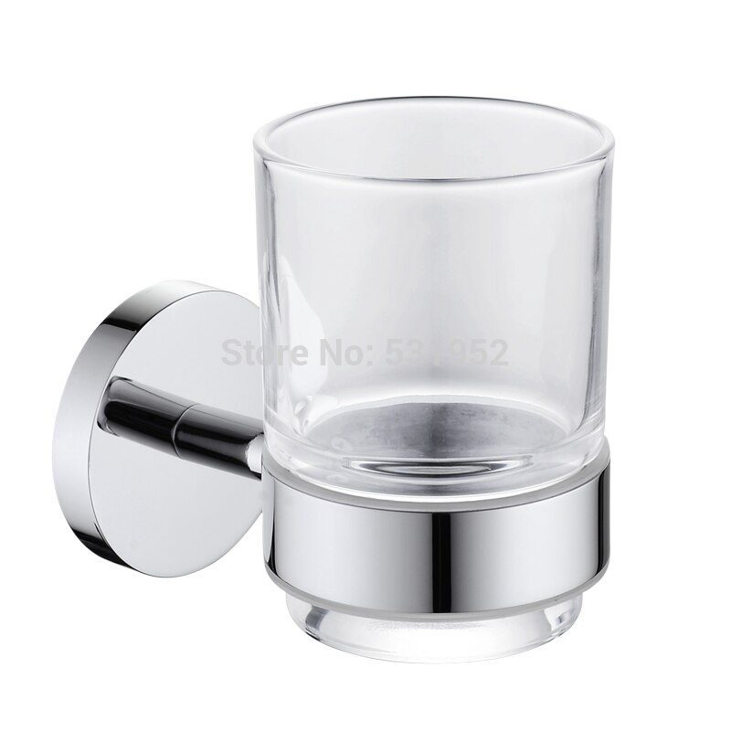 Porte-gobelet mural pour brosse à dents unique en acier inoxydable support de verre et poli, accessoires de salle de bain 304