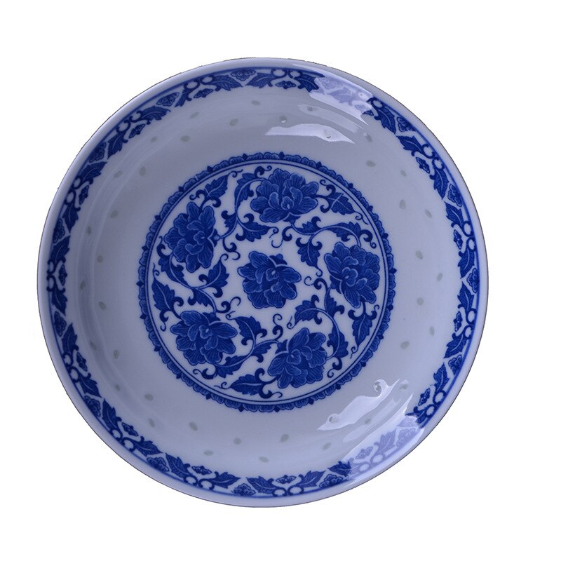Soup Plate Ceramic Dinner Plate Round Plate Home Underglaze Color Blue&amp;white Porcelain Chinese Nostalgic Traditional Deep Plate