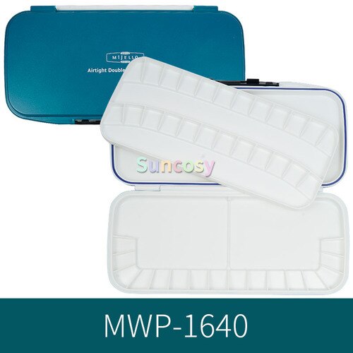 Mijello-paleta hermética a prueba de fugas para acuarelas, paleta de 18 24 33 55-Well, con amplio espacio para Mezcla de colores: MWP 1640