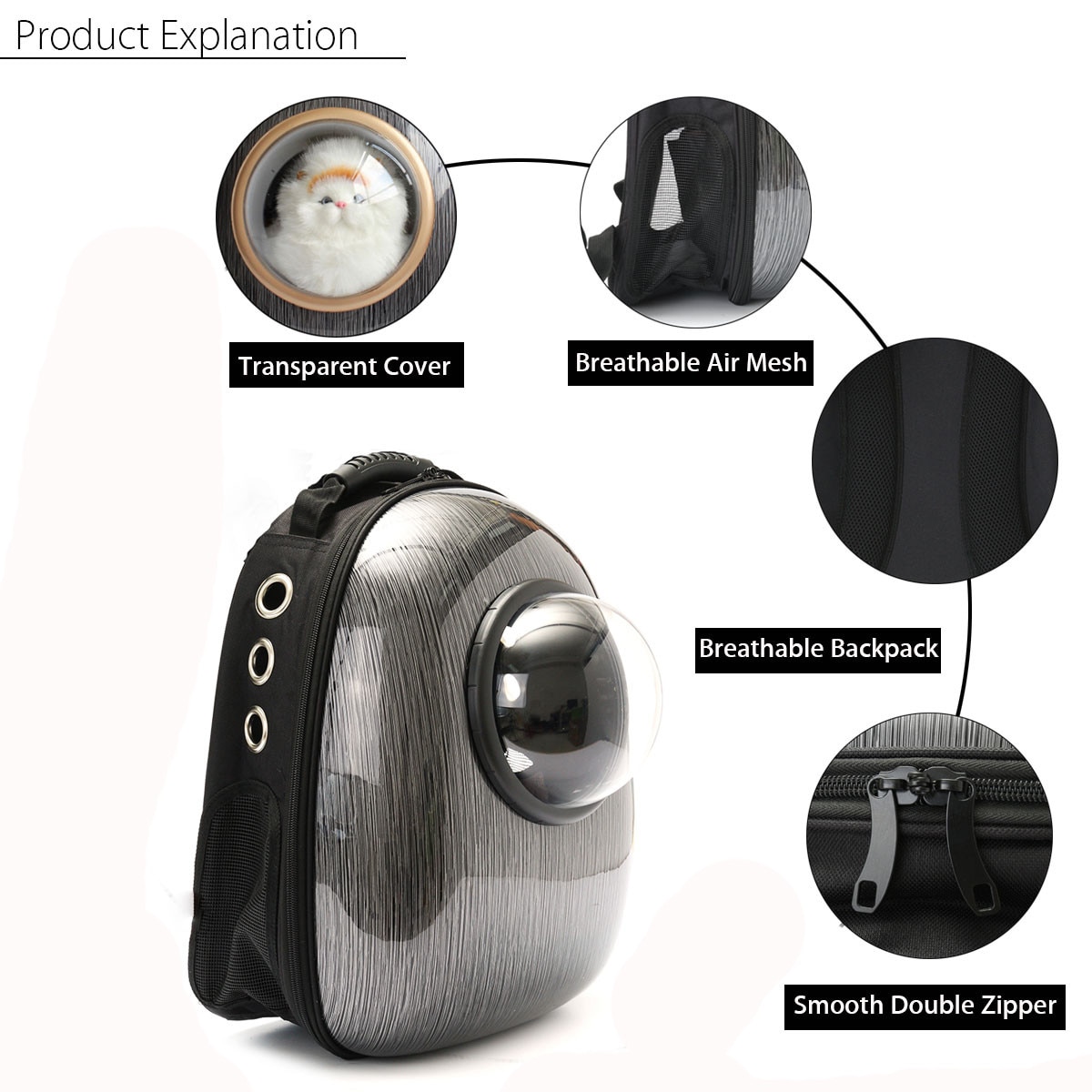 Space Capsule Astronaut Pet Backpack Carrier Breathable Transparent Travel Dog Cat Small Pet Capsule Carrier Backpack Bag