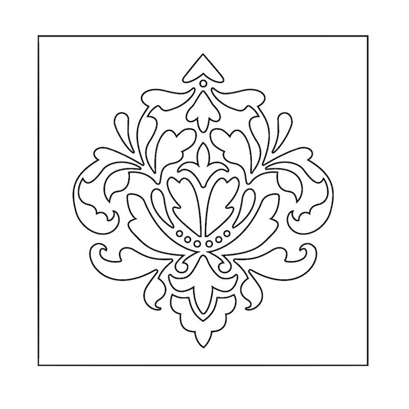 Square Flower Leaves Layered Mix Pattern Plastic Stencil Background Drawing Sheet DIY Scrapbook Card Album Make Crafts: 14