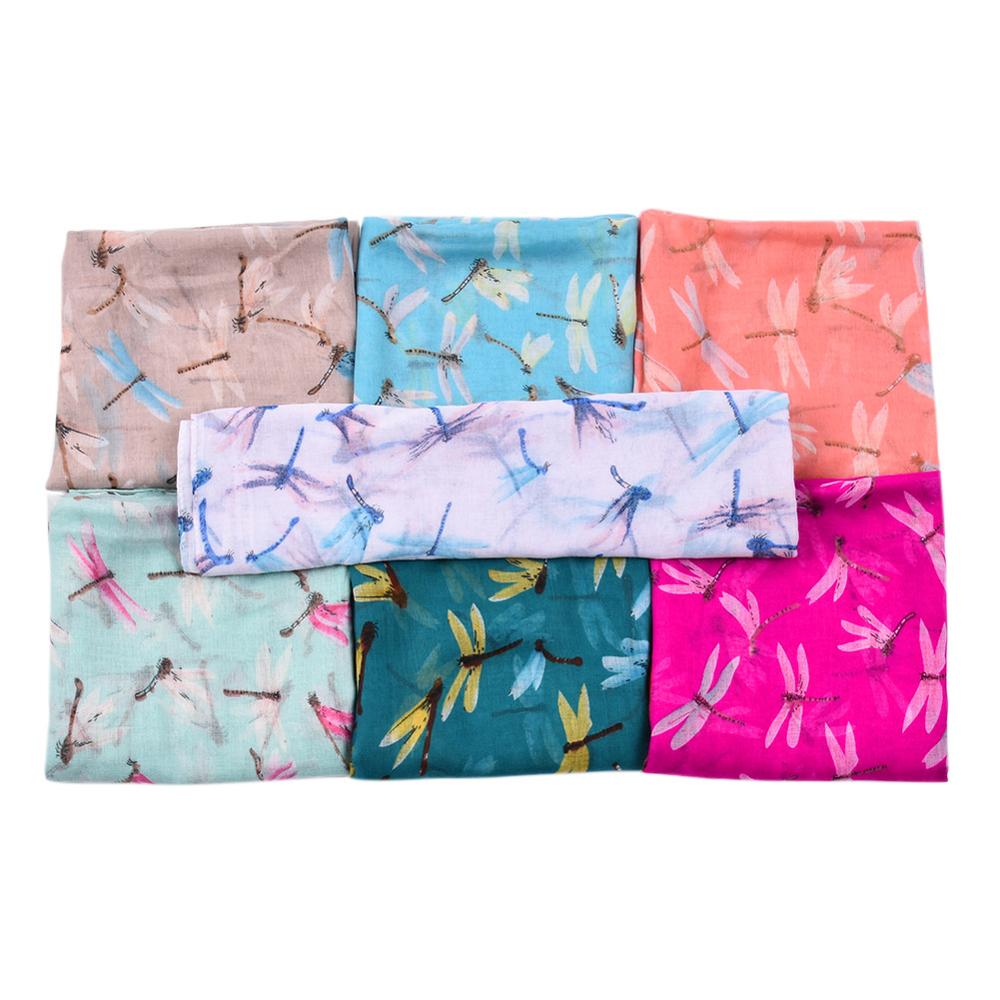 170*85 CENTIMETRI Modello di libellula delle donne Lunghe Sciarpe sciarpa Calda del Cotone viscosa Scialle Sciarpa della signora magro autunno testa sciarpa delle donne del capo