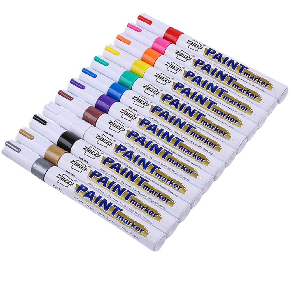 Makers Quick-Drying Permanent Makers Marker Pen Mark Oily Optical Disc Glass Ceramic Plastic Marker Logstics Marker Pen: 12 Colors