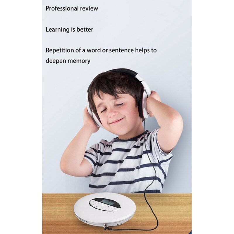 Tragbarer cd-player mit kopfhöreranschluss, hifi-musikwiedergabe, cd-walkman, discman-player für zuhause, reisen und auto