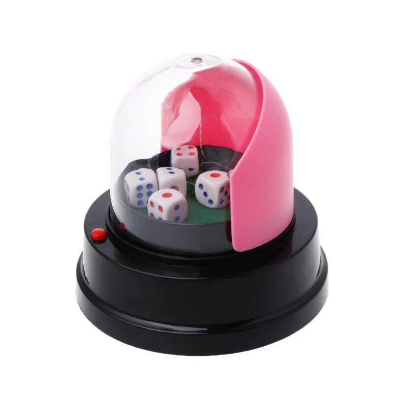 Jogo da festa da barra do pub a pilhas do copo do rolo dos dados automático com 5 cubos