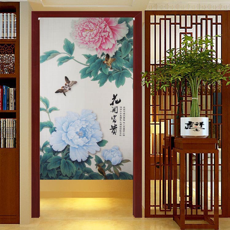 Noren koi pion japansk gardin noren japansk gardin dörröppning gardin feng shui dörrgardin: B / 85 x 170cm