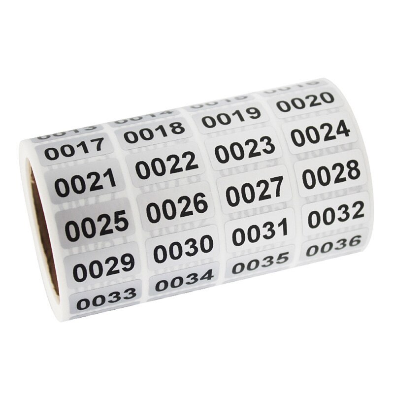 Étiquettes numériques en rouleau, 20x10mm, 1-2000, étanches, effet séquentiel