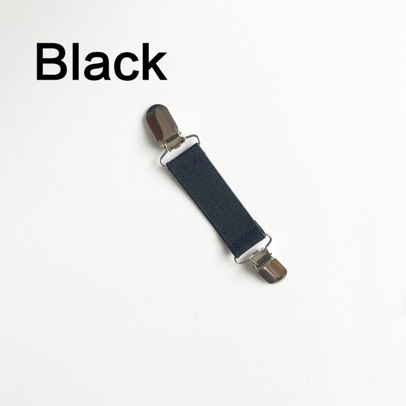 Clip en métal argenté pour robe et pantalon, vêtement, extension de ceinture, accessoire multifonction pour drap de lit fixe, canapé, 1 pièce: Black