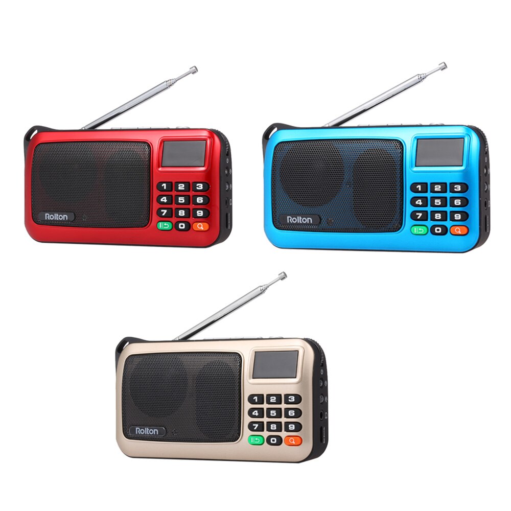 FM Digital Radio Portable USB Computer Speaker HiFi Stereo Receiver Flashlight LED Display Support TF Music Play