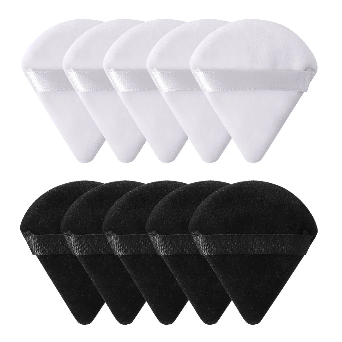 10/20Pcs Triangle Velvet Powder Puff Pizza Flours Mini Face Makeup Sponge Cosmetics Washable Lightweight Makeup Tool: grey