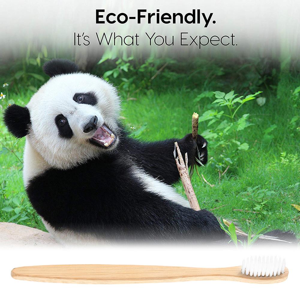 1pc regnbuetandbørster  +1pc bambusrør miljøvenlig naturlig bambus tandbørste rejsetaske blød hovedtænder børste 2pc pakninger