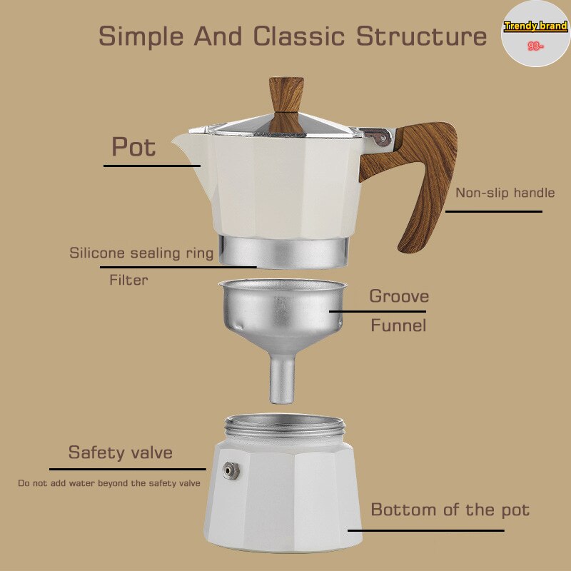 Juego de estufa eléctrica portátil para café, cafetera Moka de 10 puntas, cafetera casera de extracción italiana, Realme