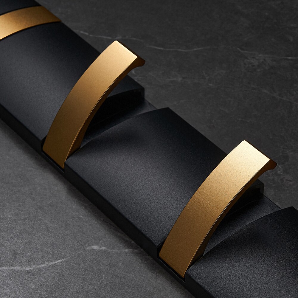 Black Golden Robe Hooks Foldable Wall Hooks Coat Clothes Hanger Towel Hanger Nail Free Installation Bathroom Organization