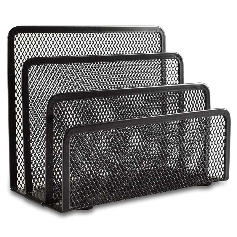 Organisateur De Bureau En Maille Noire – Range Courriers, Fichiers Et Livres