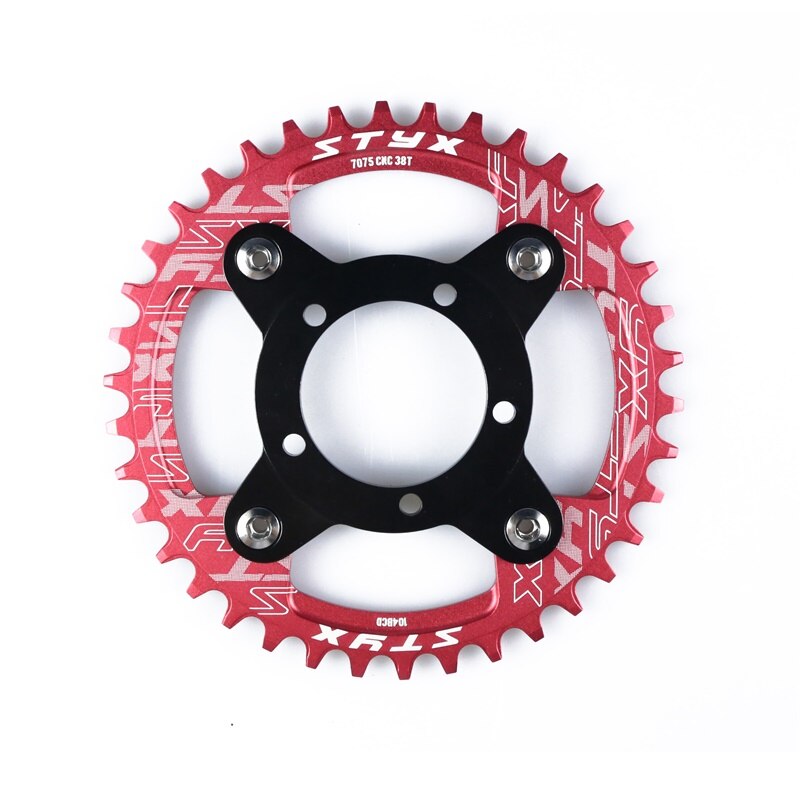 Roue à chaîne e-bike 32T 34T 36T 38T rouge bleu noir pour Bafang Mid Drive Kits de moteur 8FUN remplacements Conversions de vélo électrique
